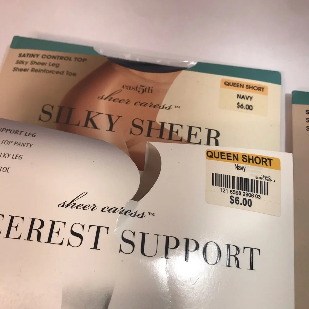 Vintage Sheer Caress Support Panty Hose 3 pair Bundle